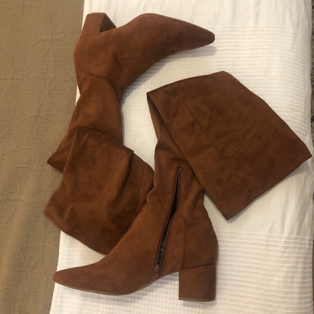*Wide Calf* Faux Suede Over the Knee Boots EUC